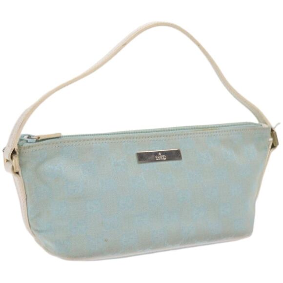 Gucci Gg Canvas Blue Canvas Handbag (Pre-Owned) - Picture 10 of 16